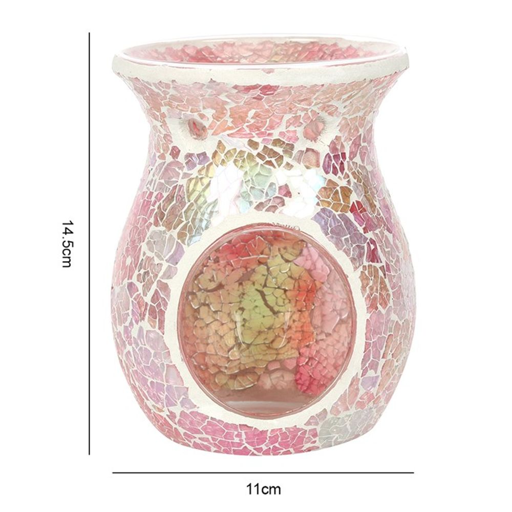 Large Pink Iridescent Crackle Oil Burner N/A