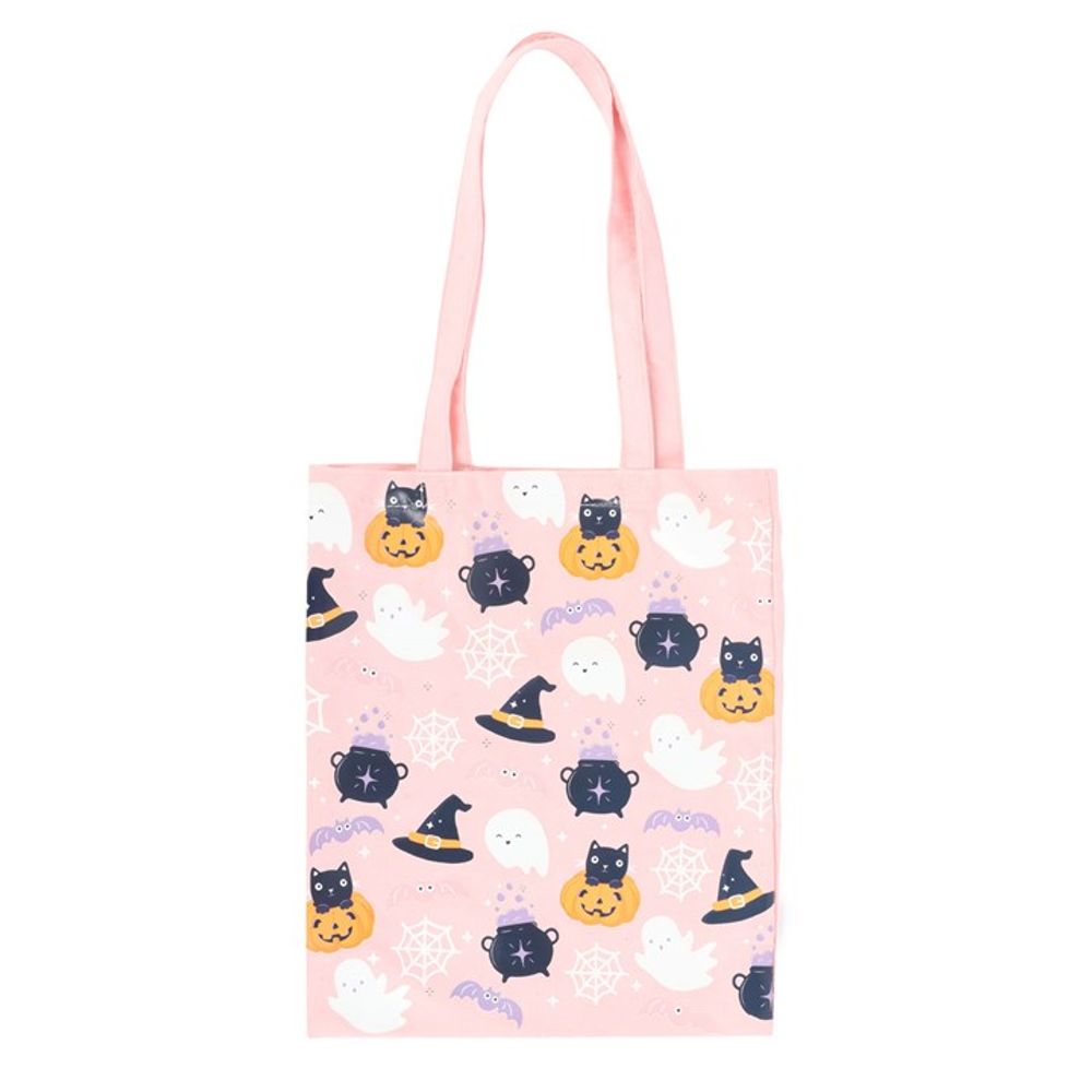 Cute Halloween Print Polycotton Tote Bag N/A