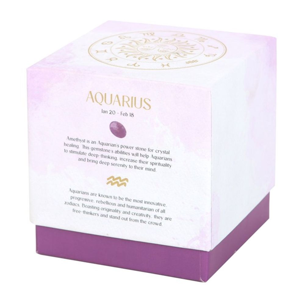 Aquarius Bergamot & Mandarin Gemstone Zodiac Candle N/A