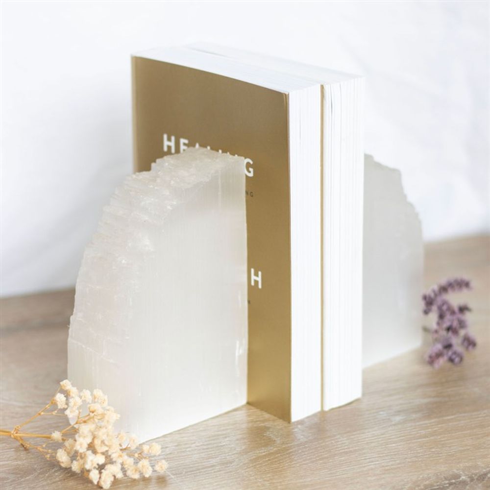 Selenite Crystal Bookends N/A