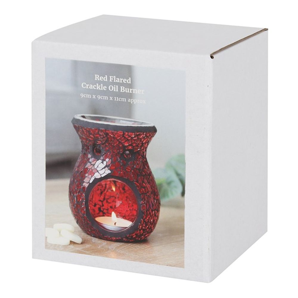 Small Red Crackle Glass Oil Burner N/A