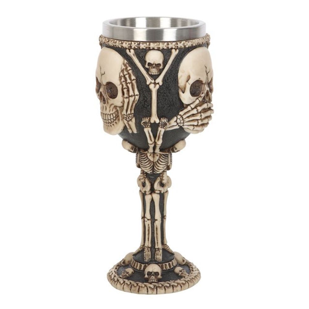 Resin See, Hear, Speak No Evil Skeleton Goblet N/A