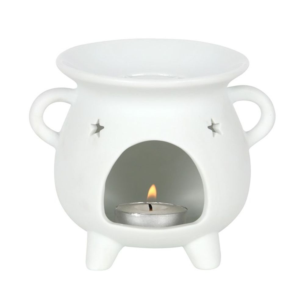 White Pentagram Cauldron Oil Burner N/A