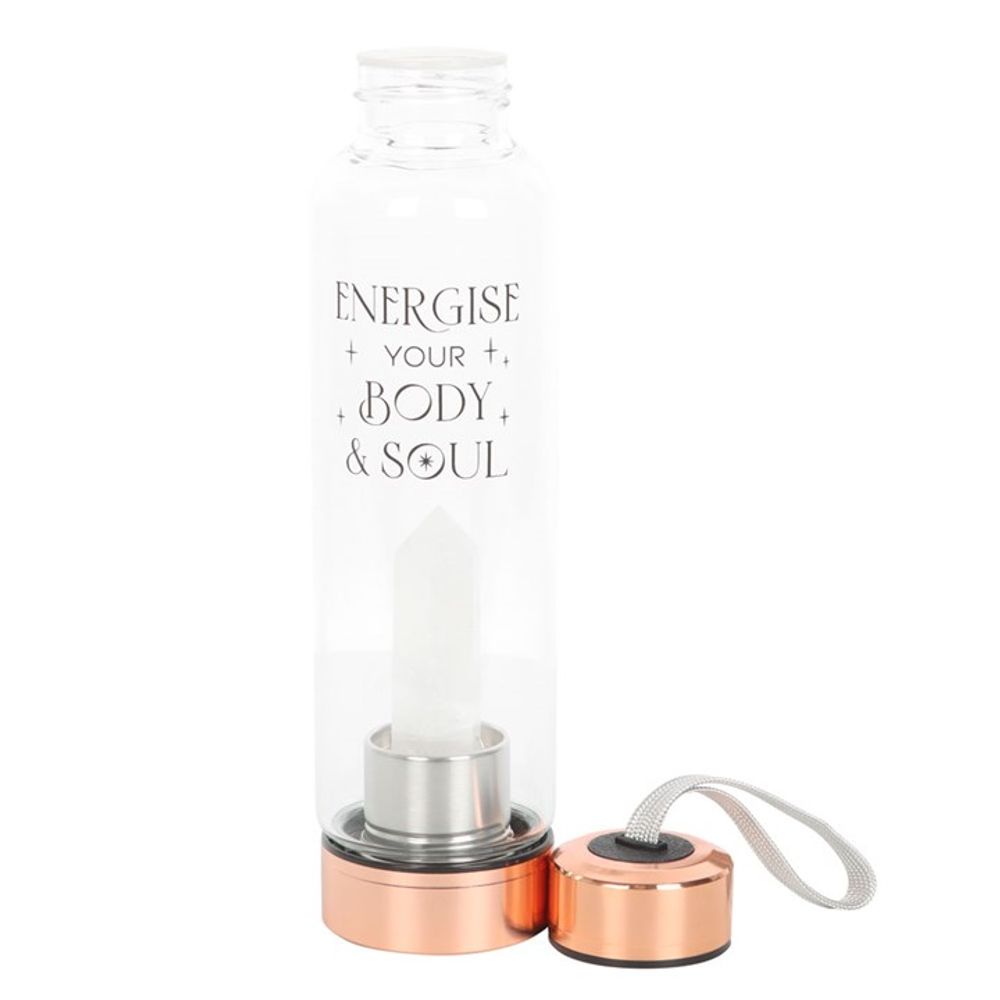 Clear Quartz Body and Soul Glass Water Bottle N/A