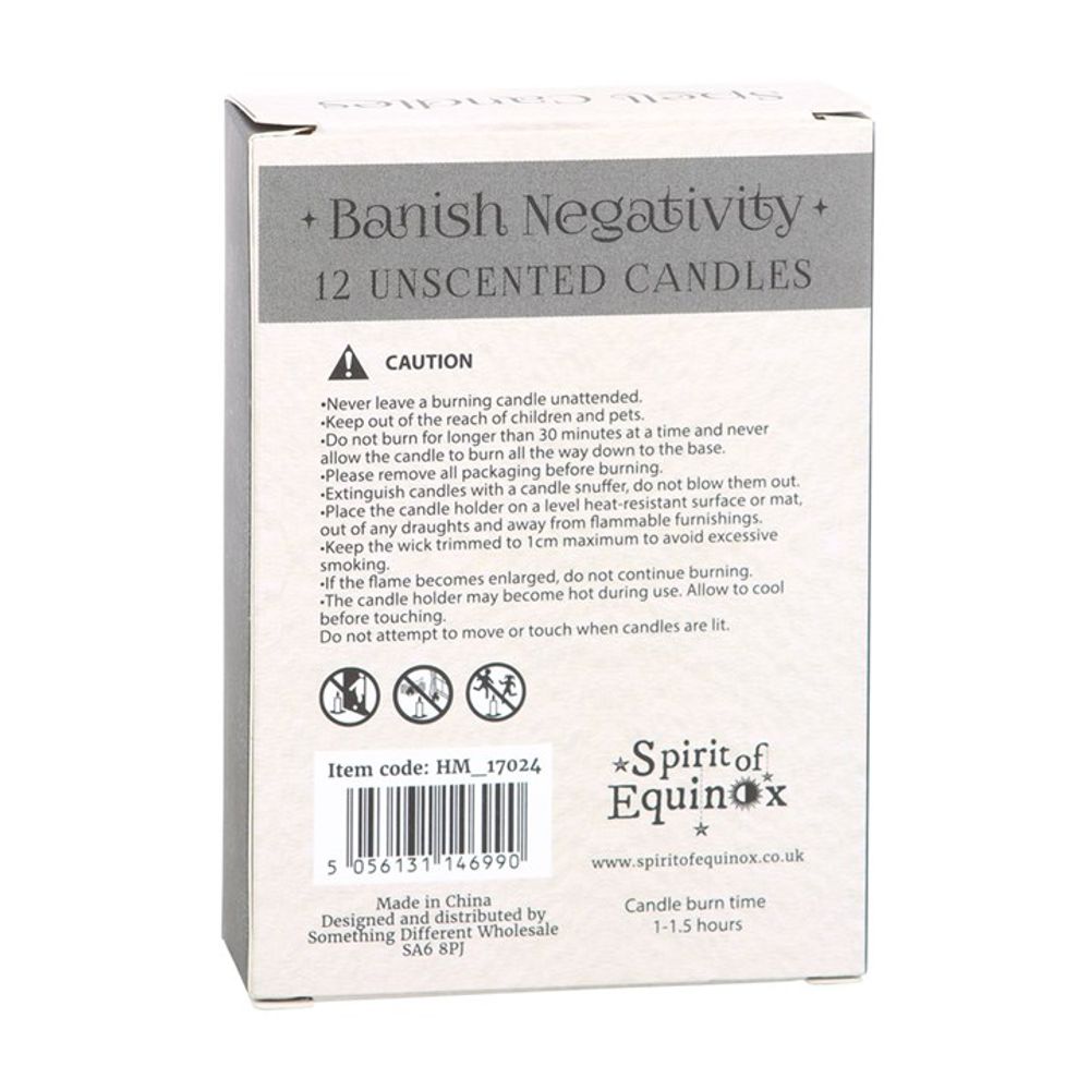 Pack of 12 Banish Negativity Spell Candles N/A