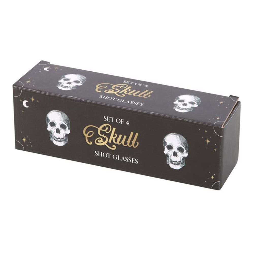 Set of 4 Skull Shot Glasses Set N/A