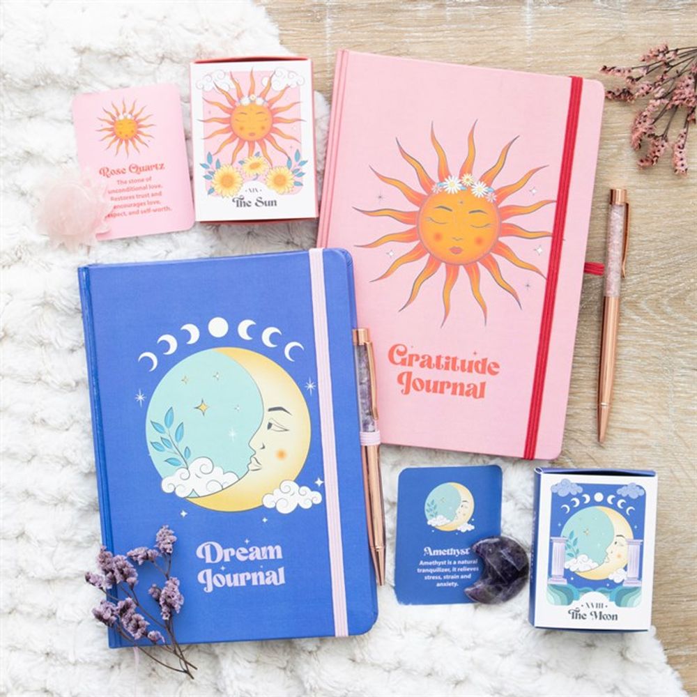 The Sun Gratitude Journal with Rose Quartz Pen N/A