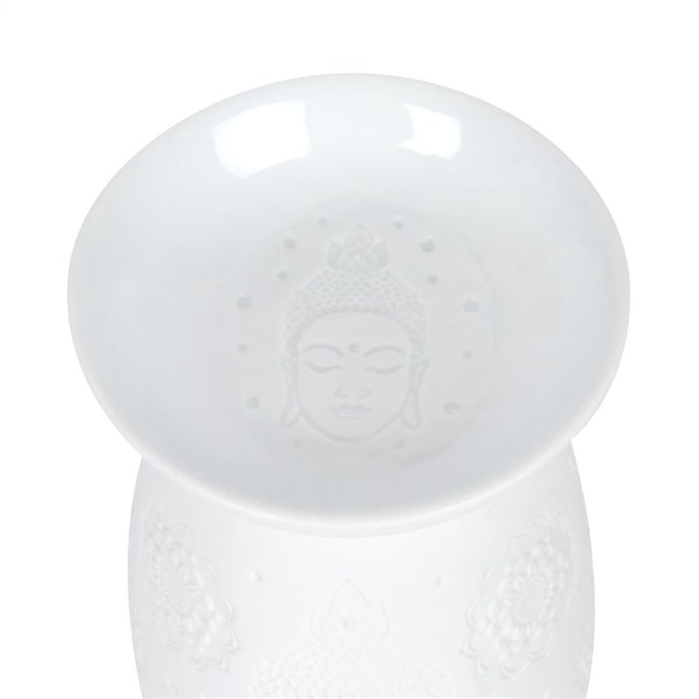 White Ceramic Buddha Face Oil Burner N/A