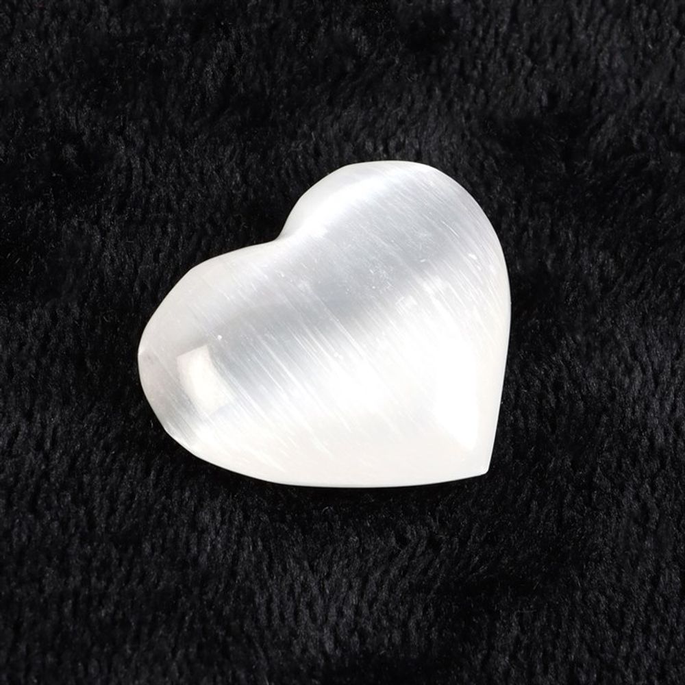 Small Selenite Crystal Heart N/A