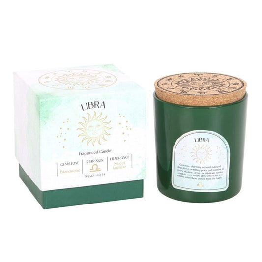 Libra Sweet Jasmine Gemstone Zodiac Candle N/A