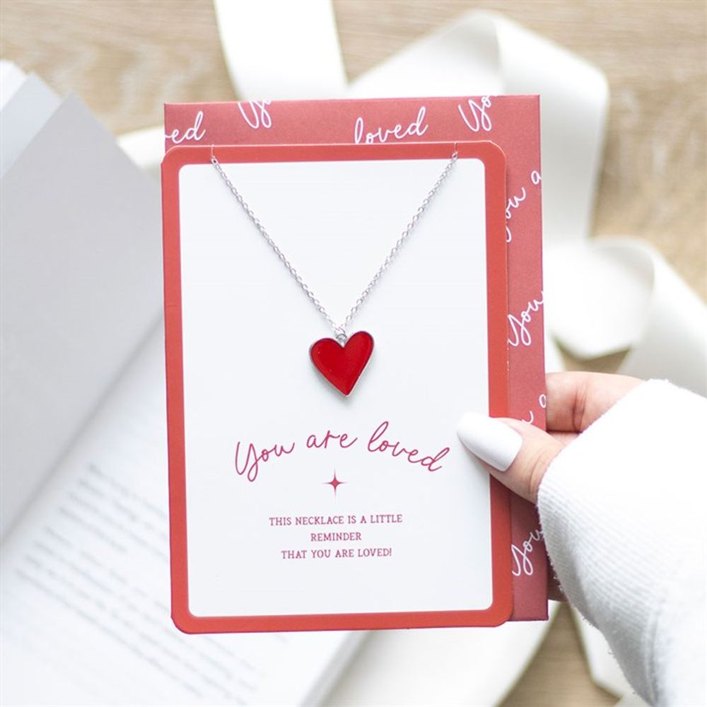 You Are Loved Heart Pendant Necklace Card N/A