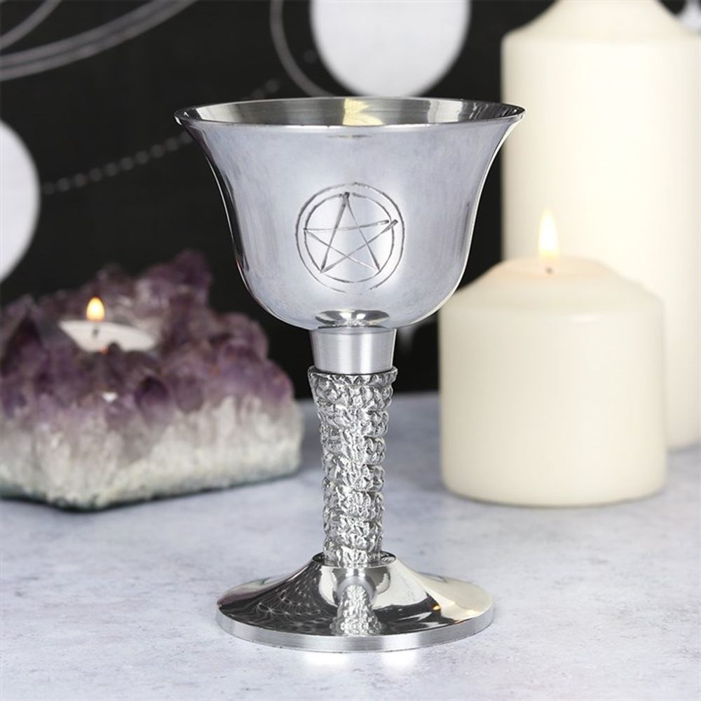 Silver Metal Pentagram Chalice N/A