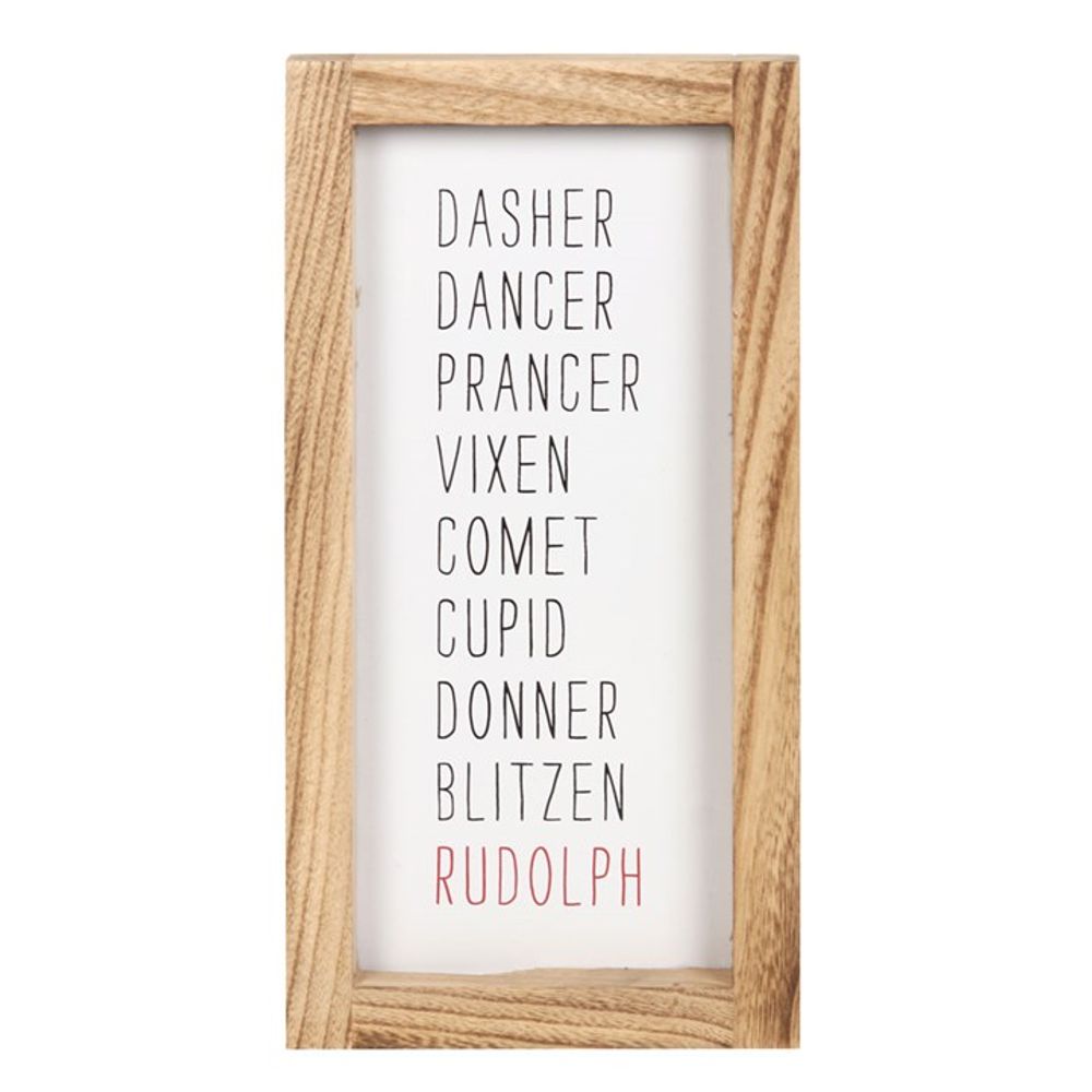 Reindeer Names Wooden Sign N/A