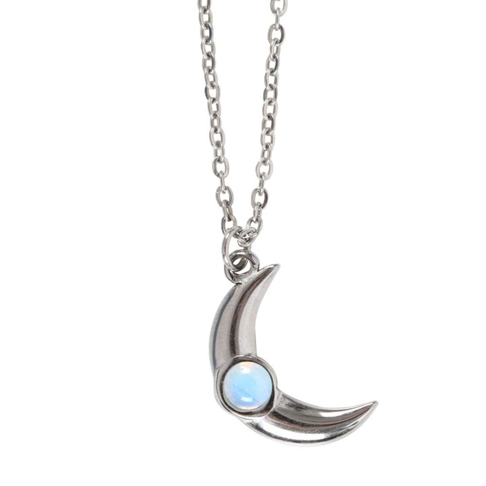 Opalite Crescent Moon Necklace Card N/A