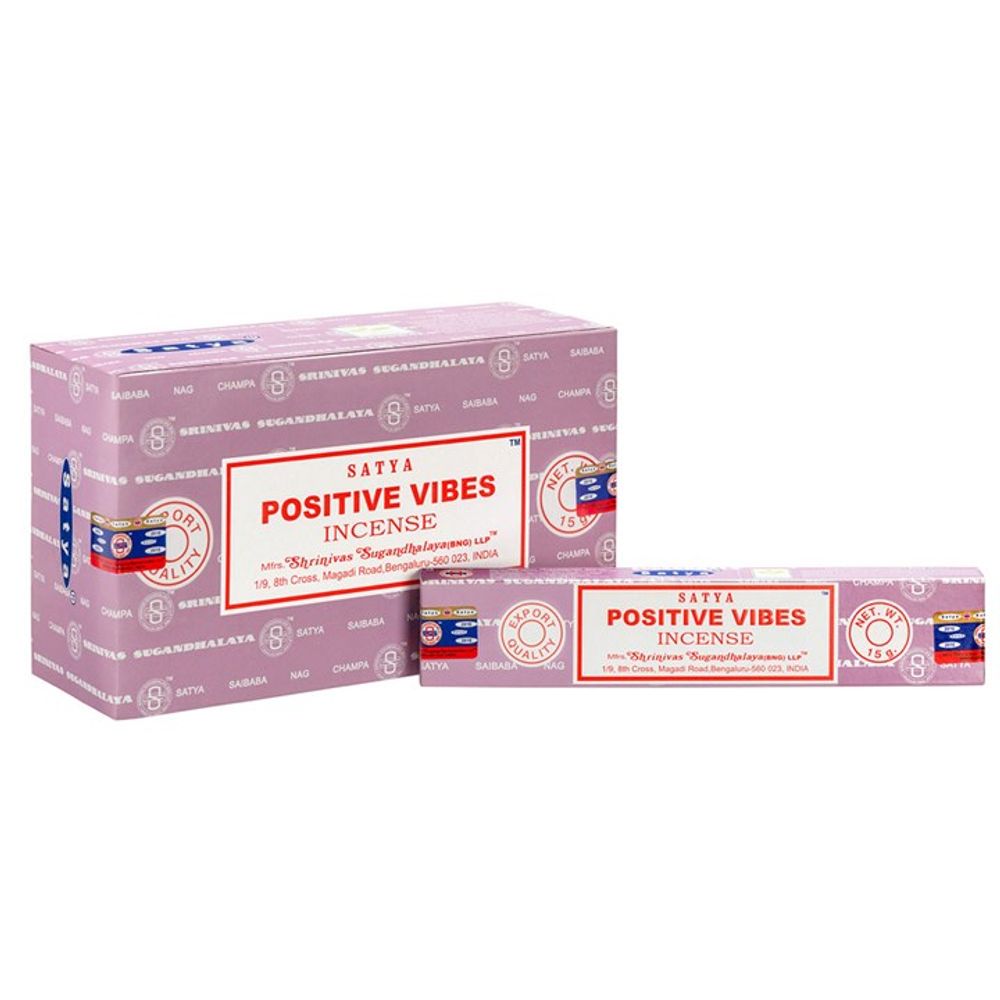 Set of 12 Packets of Positive Vibes Incense Sticks by Satya N/A