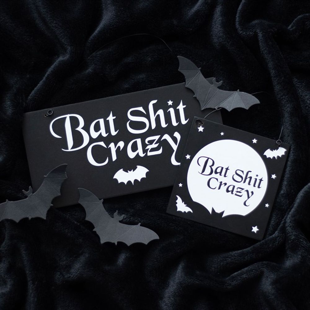 20cm Bat Shit Crazy Hanging Sign N/A