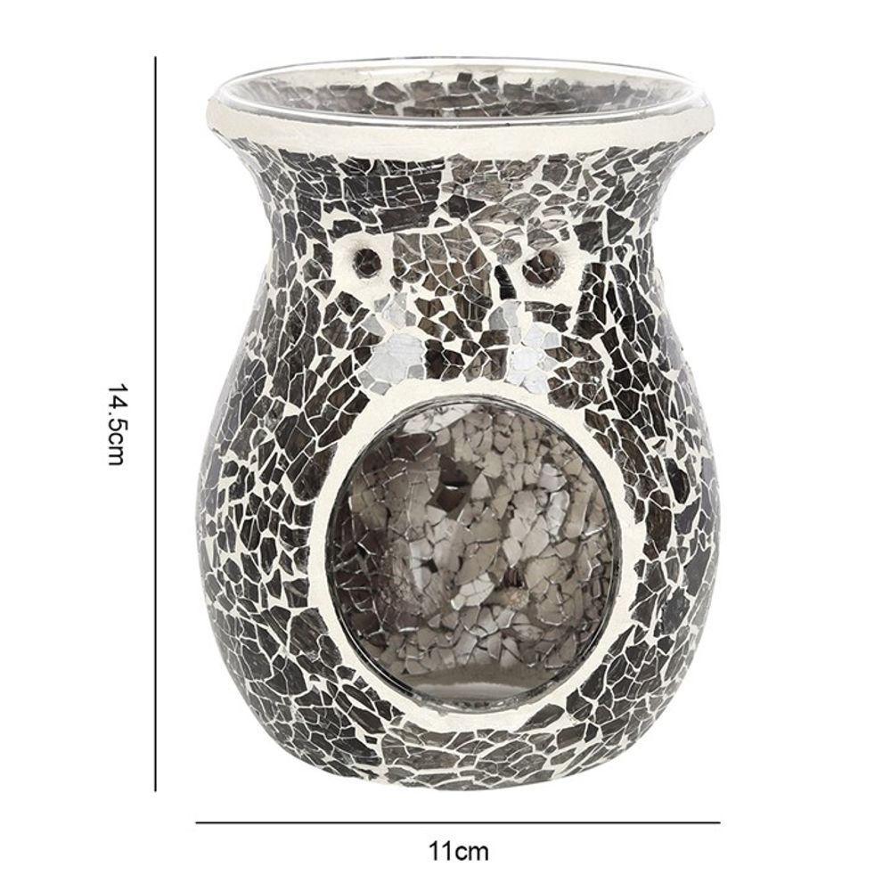 Large Gunmetal Grey Crackle Oil Burner N/A