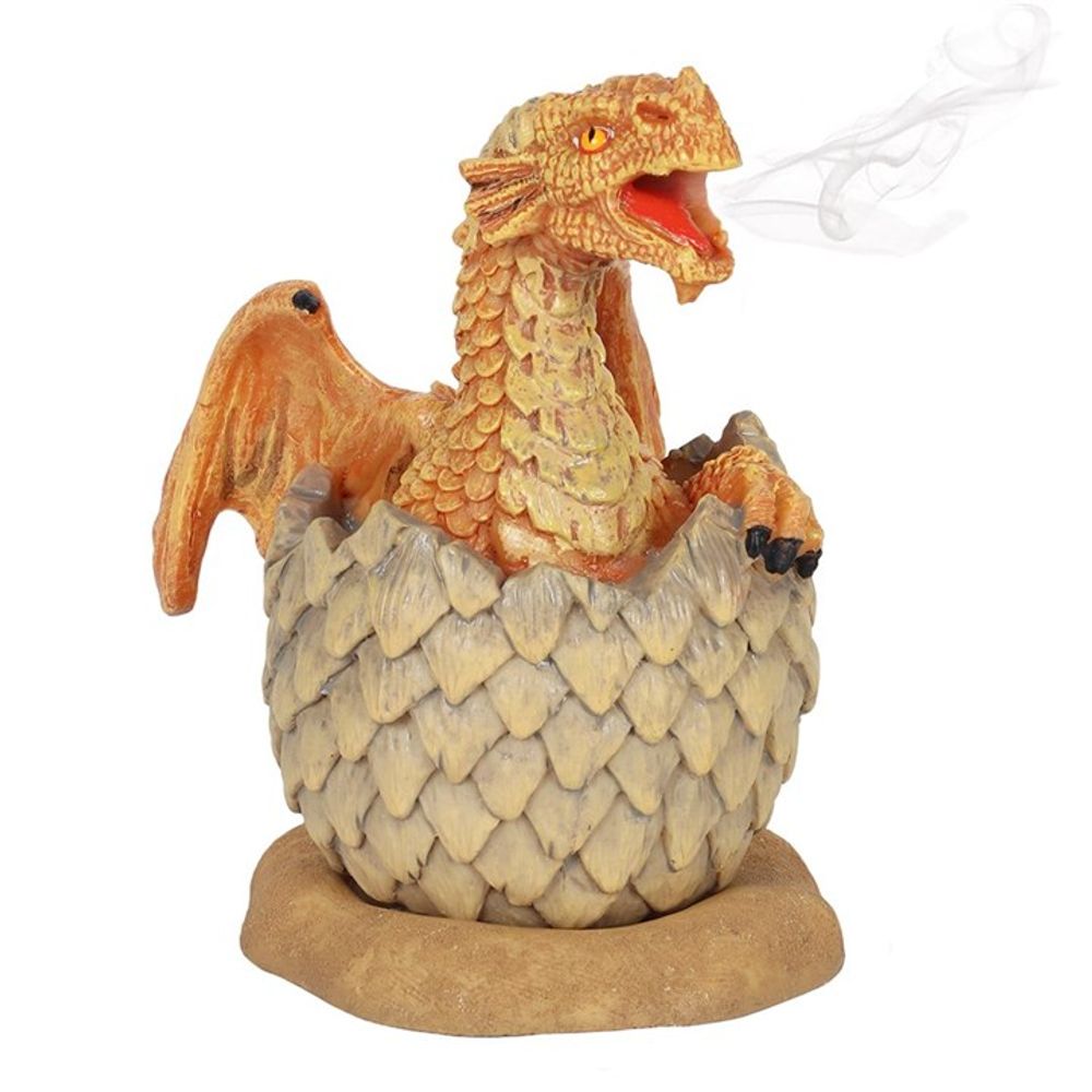 Yellow Hatching Dragon Incense Cone Burner N/A