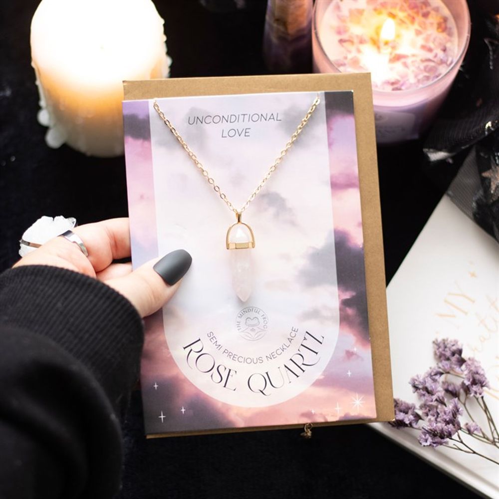 Rose Quartz Crystal Necklace Card N/A