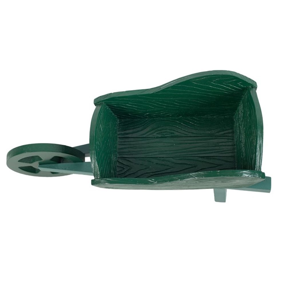 Green Resin Wheelbarrow Planter N/A