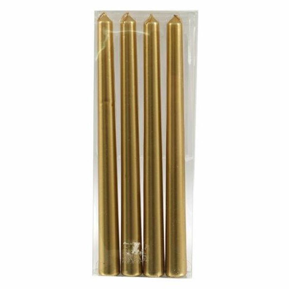 Set of 4 Gold Taper Candles N/A