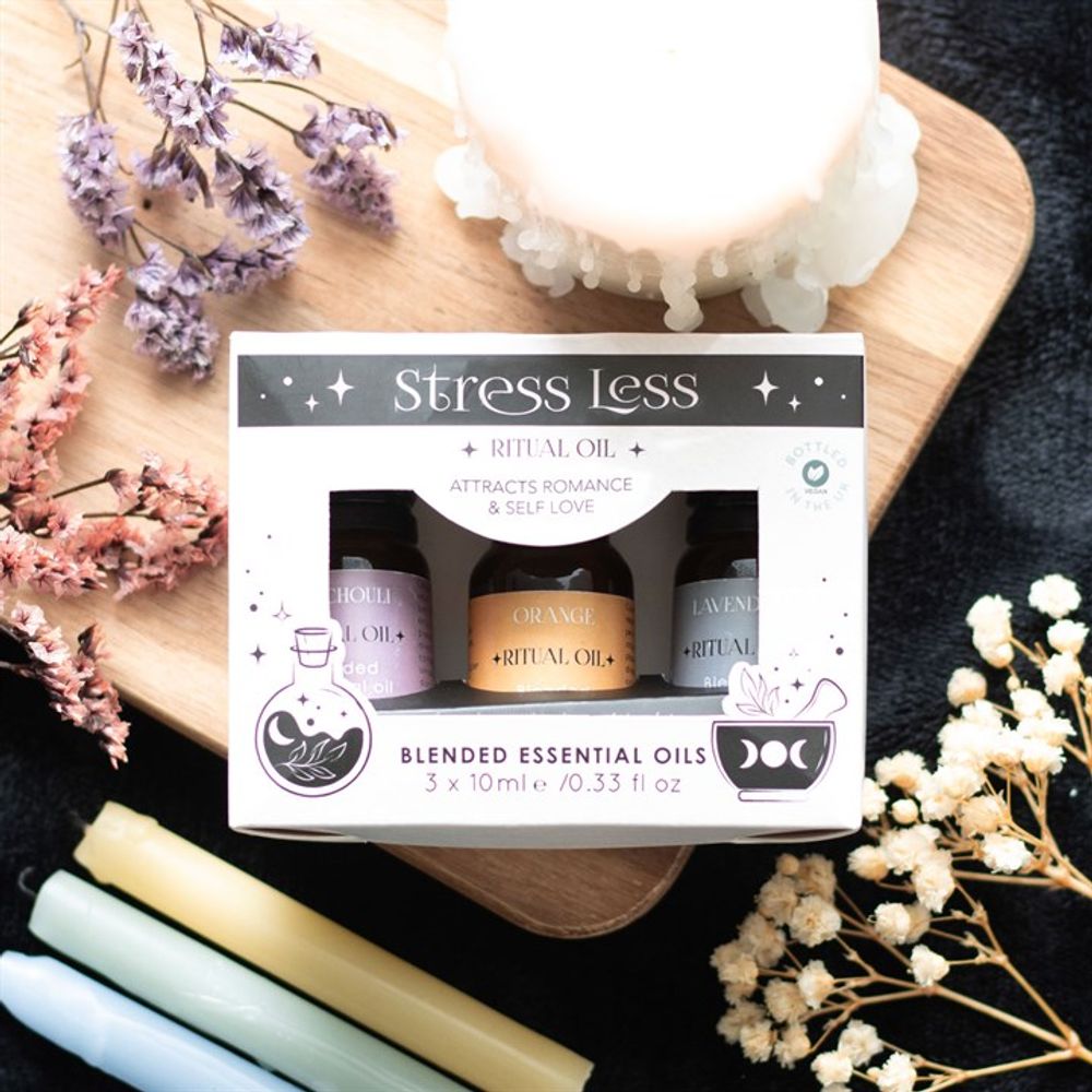 Set of 3 Stress Less Ritual Blended Essential Oils N/A