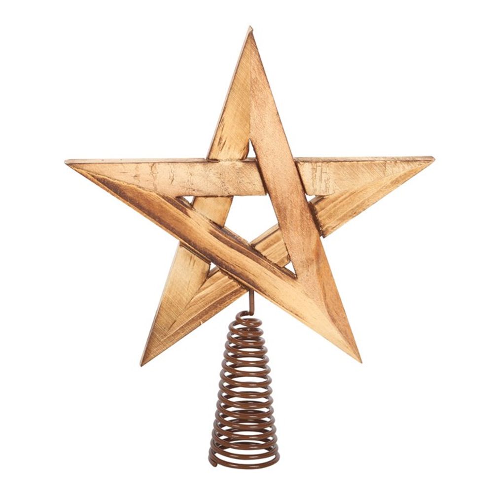 Wooden Pentagram Tree Topper N/A