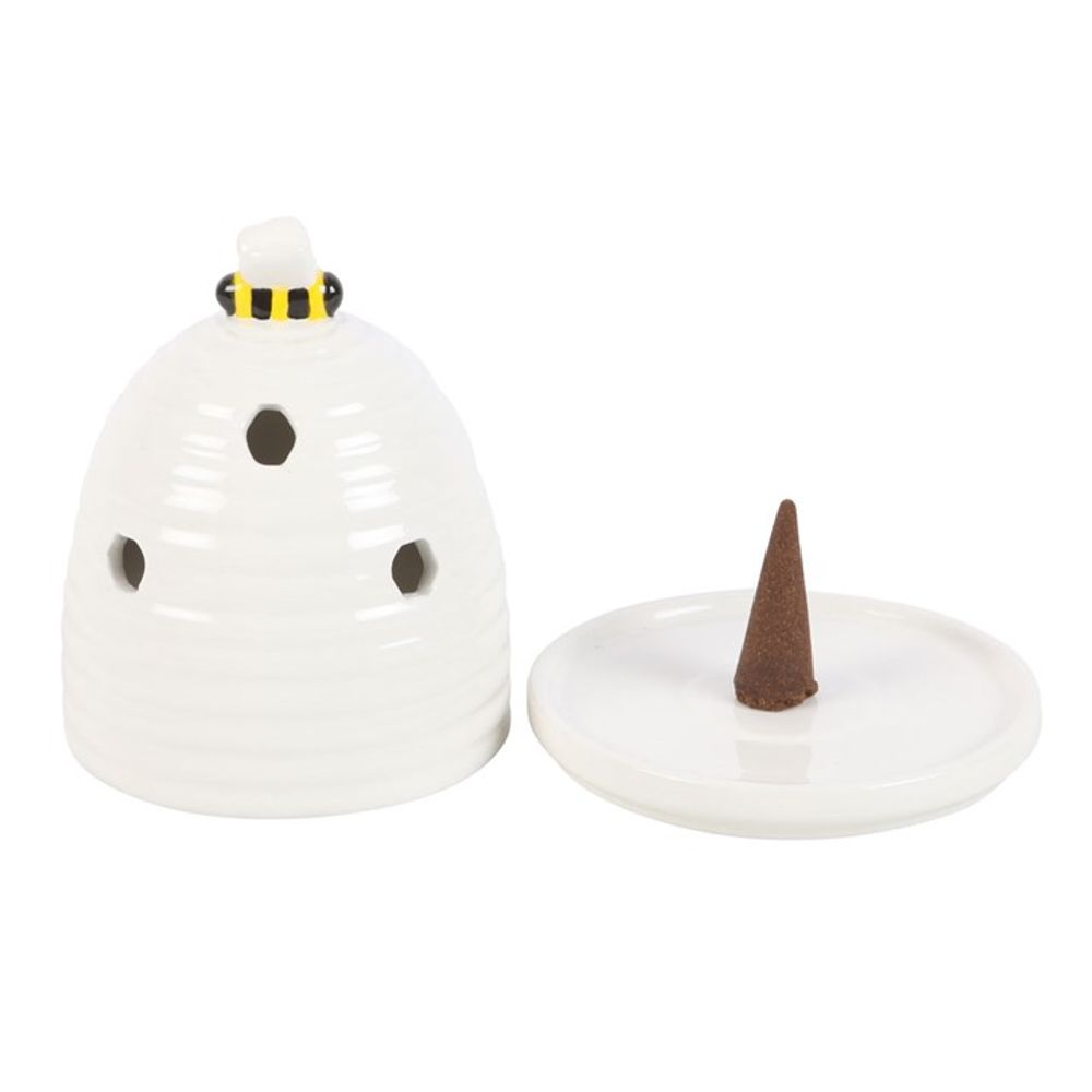 White Beehive Incense Cone Holder N/A