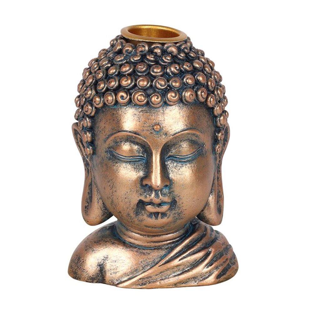 Bronze Buddha Head Backflow Incense Burner N/A