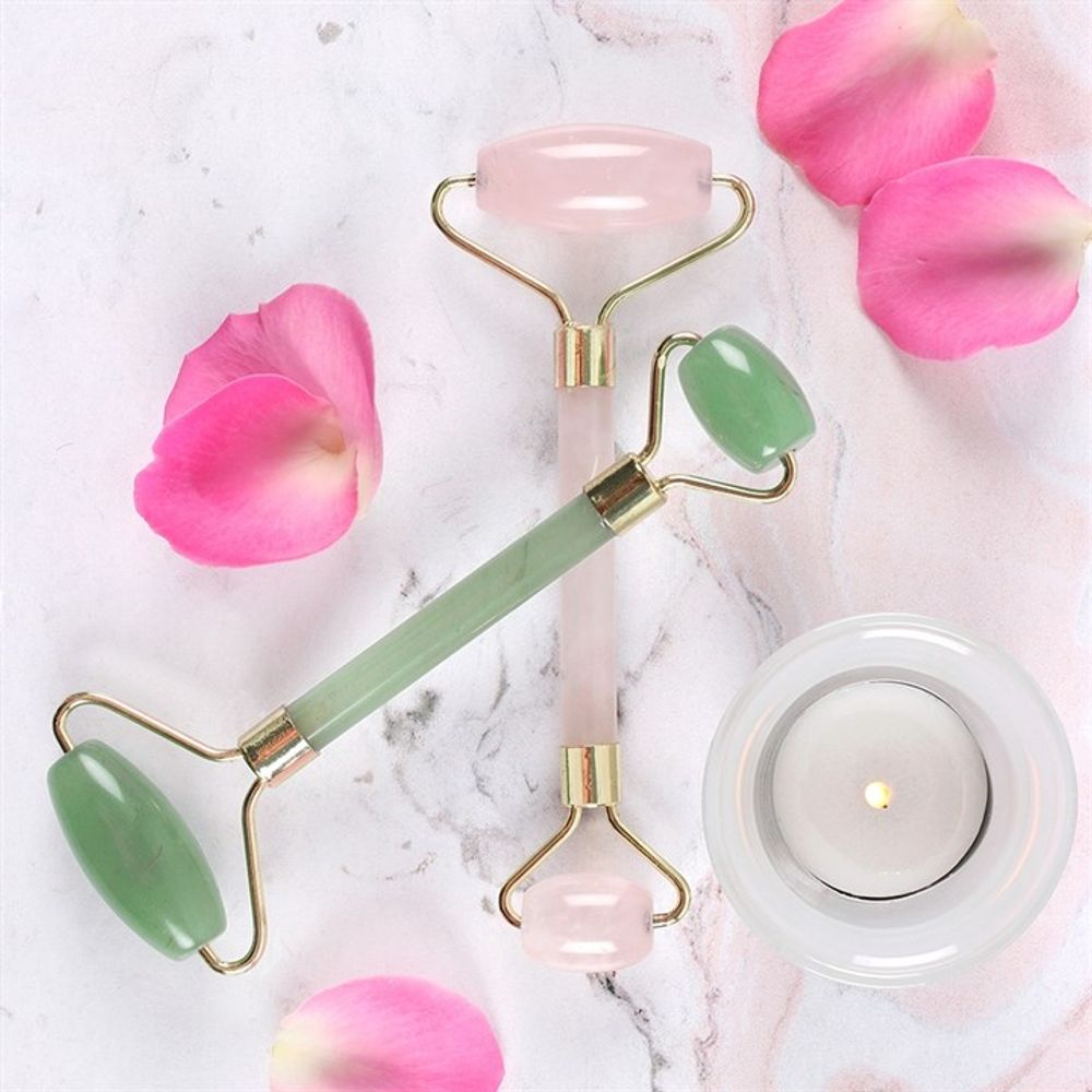 Rose Quartz Dual Ended Face Roller N/A