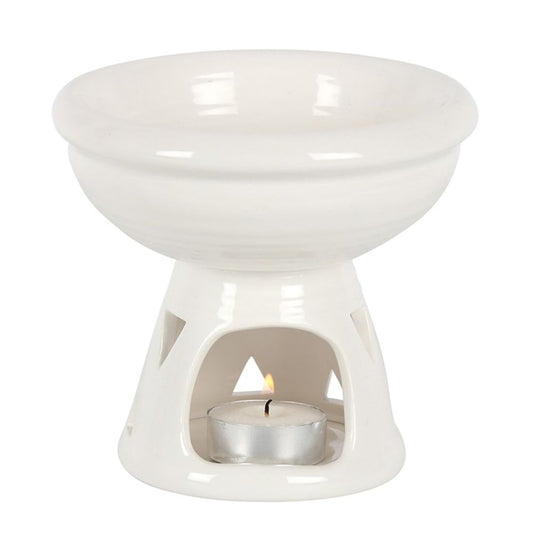 Off White Deep Bowl Oil Burner N/A