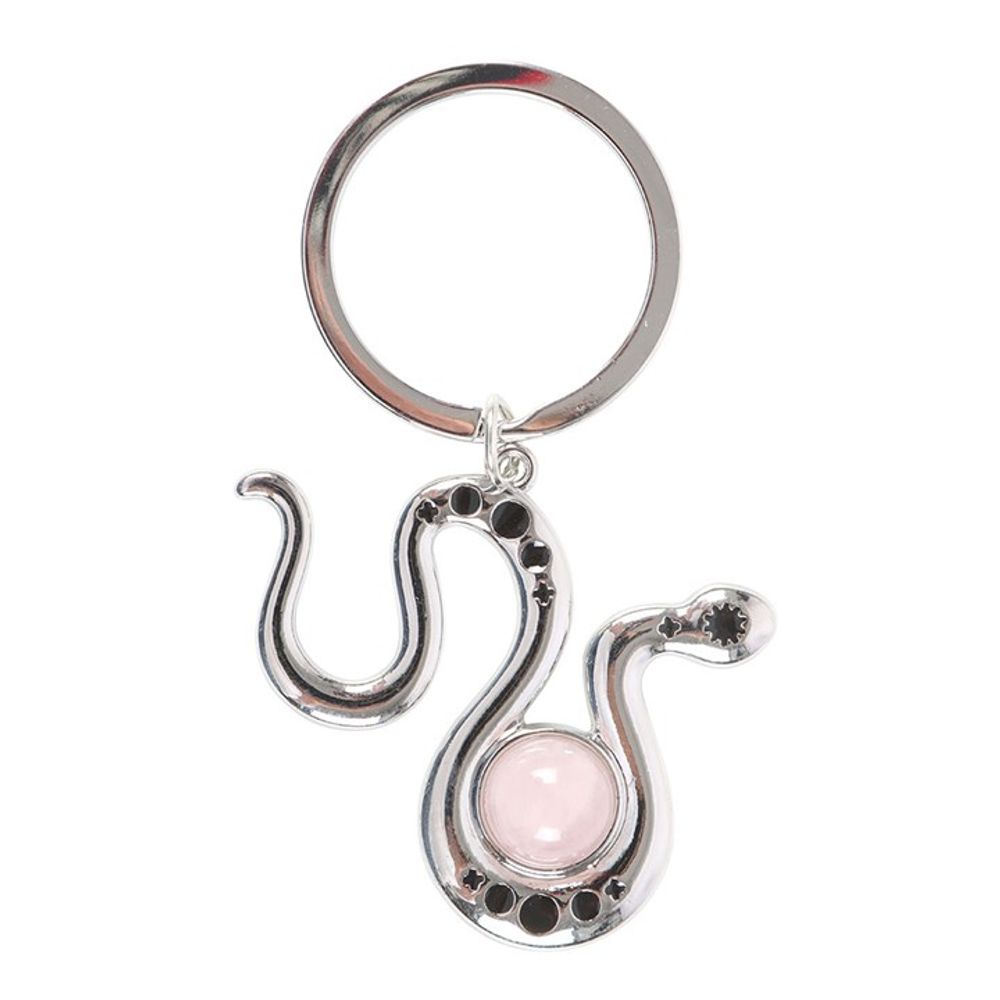 Snake Keyring with Rose Quartz Crystal N/A