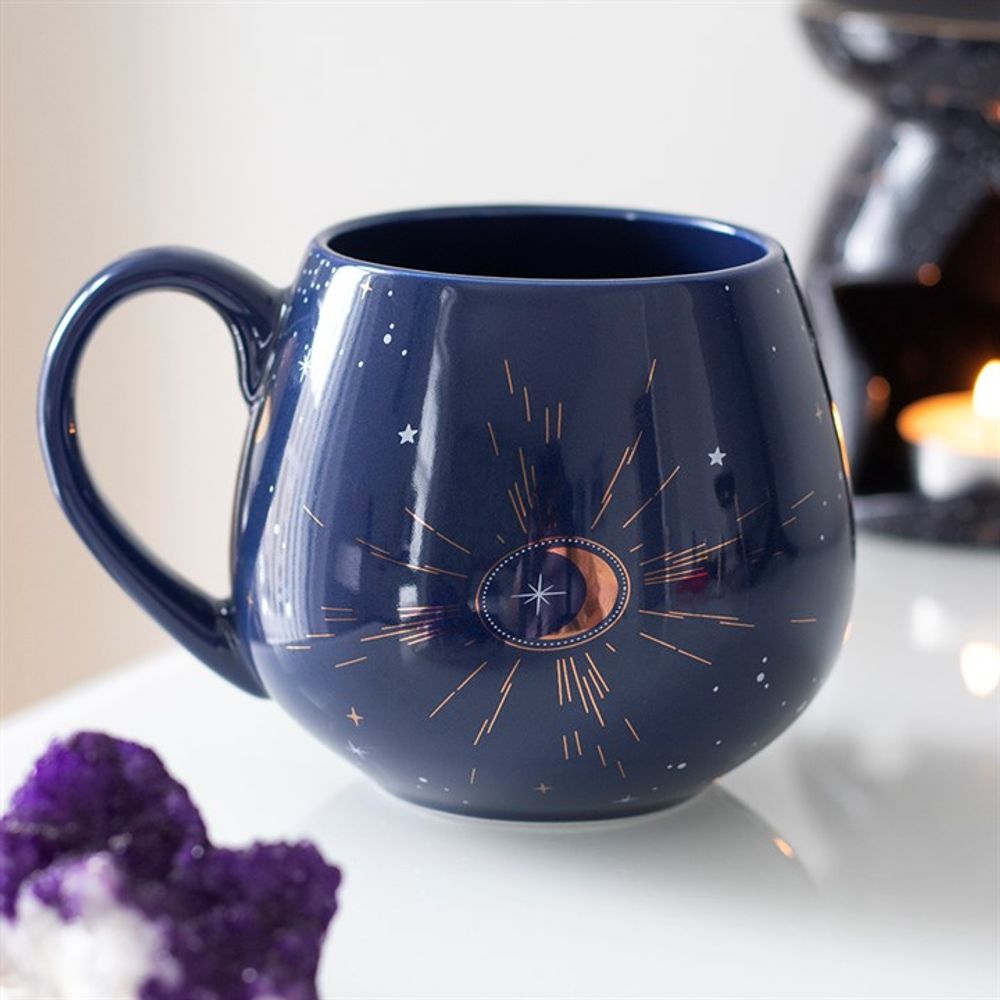 Blue Crescent Moon Rounded Mug N/A