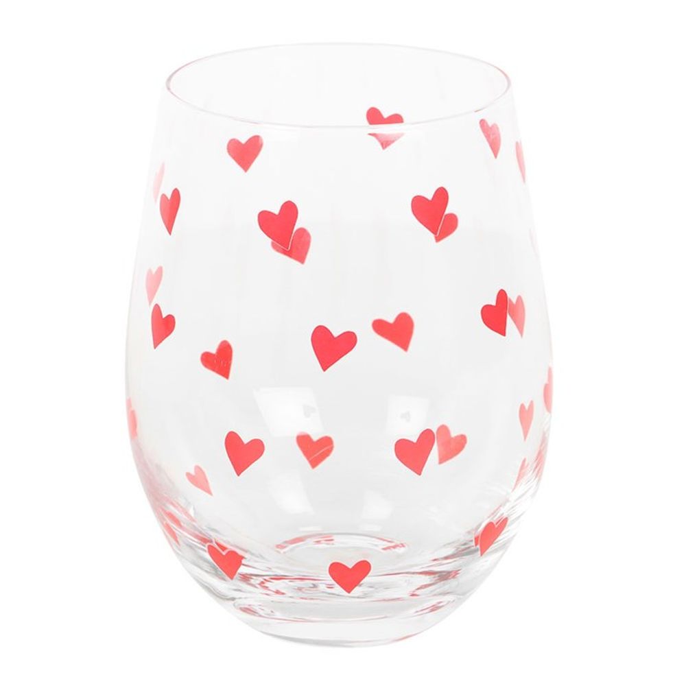 Heart Print Stemless Glass N/A