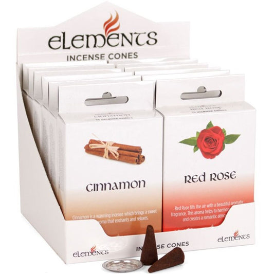 Set of 12 Packets of Elements Incense Cones Mixed Fragrances N/A