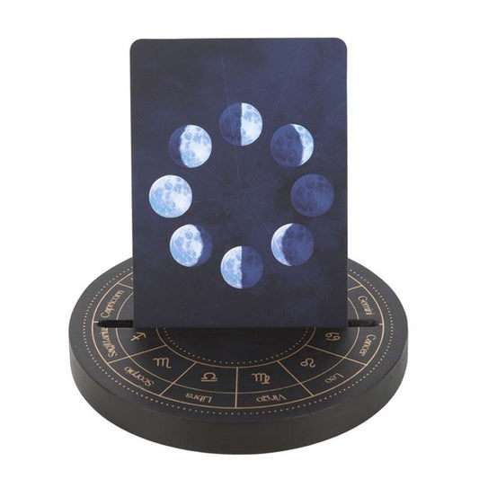 Black Astrology Wheel Tarot Card Stand N/A