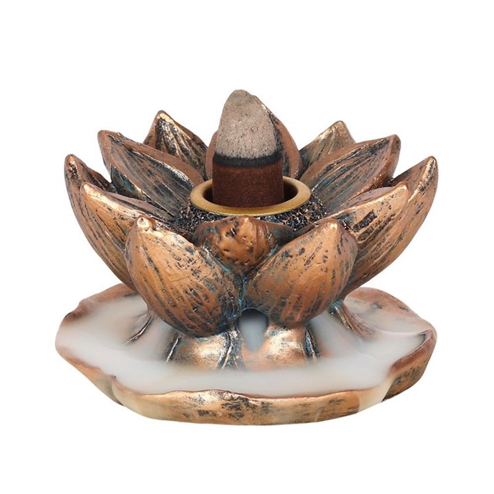 Bronze Lotus Backflow Incense Burner N/A