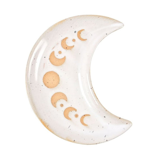 12cm Moon Phase Crescent Ceramic Trinket Tray N/A