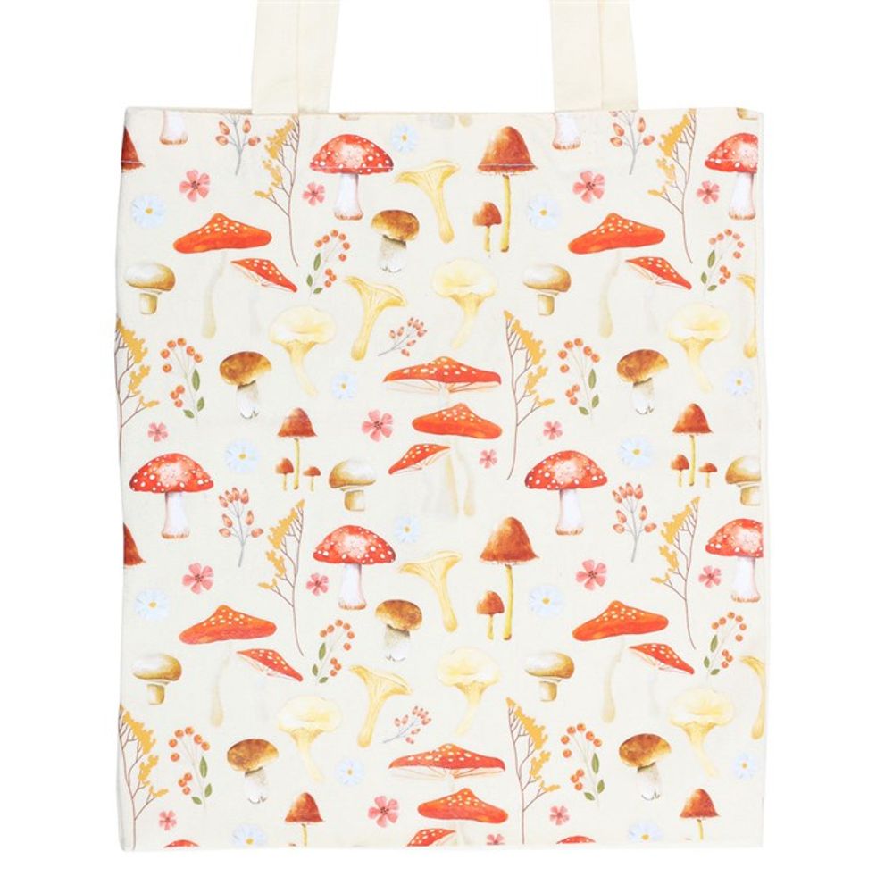 Mushroom Print Polycotton Tote Bag N/A