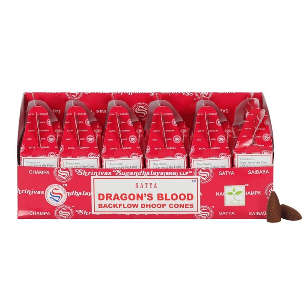 Set of 6 Packets of Satya Dragon's Blood Backflow Dhoop Cones N/A