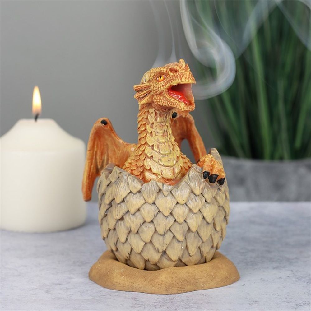 Yellow Hatching Dragon Incense Cone Burner N/A