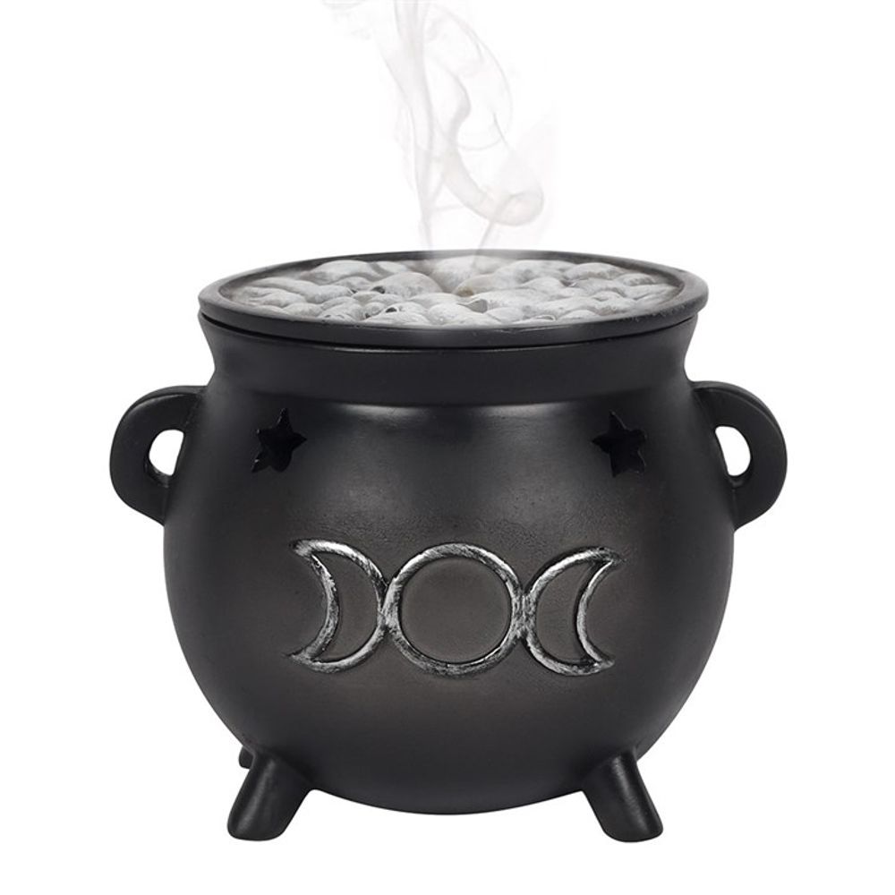 Triple Moon Cauldron Incense Cone Holder N/A