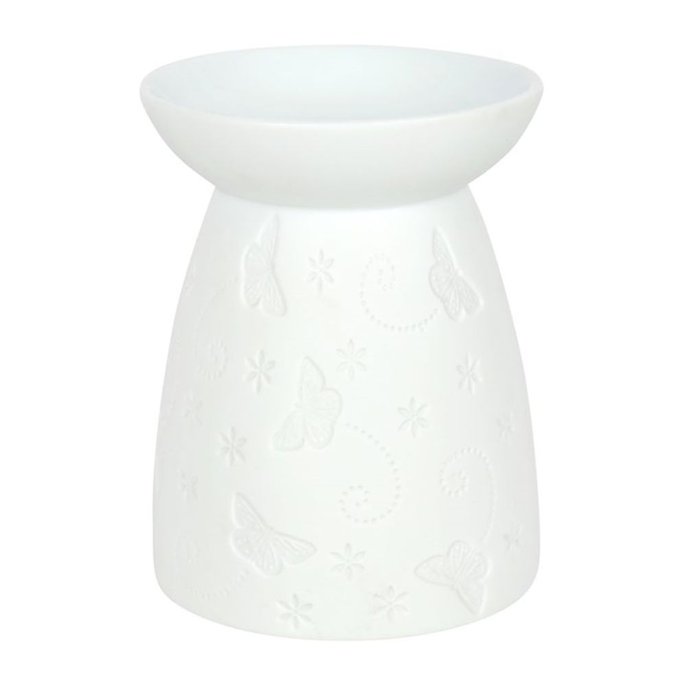 White Ceramic Butterfly Oil Burner N/A