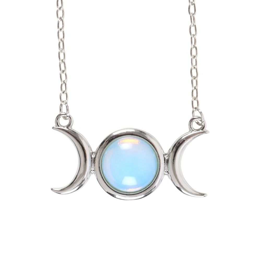 Opalite Triple Moon Necklace Card N/A