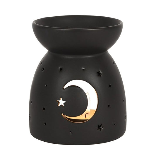 Black Mystical Moon Cut Out Oil Burner N/A