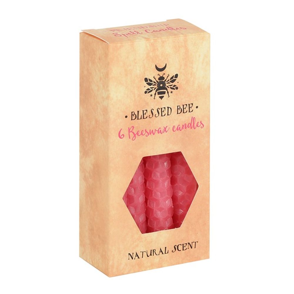 Set of 6 Pink Beeswax Spell Candles N/A