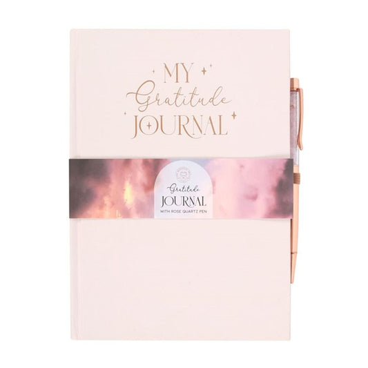 Gratitude Journal with Rose Quartz Pen N/A