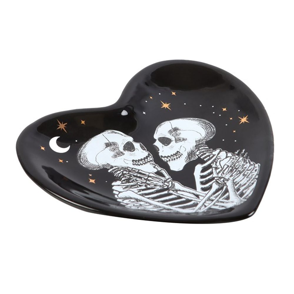 Skeleton Couple Heart Trinket Dish N/A