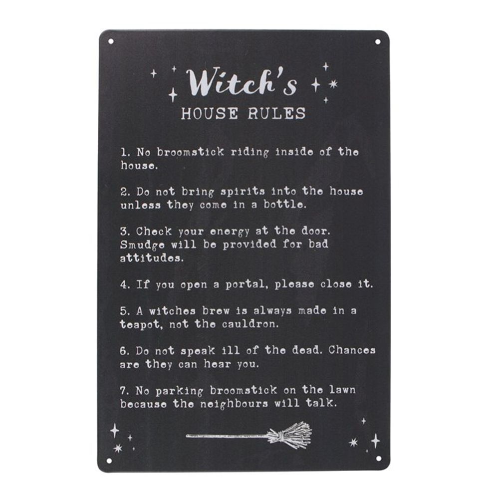 Witch's House Rules Metal Sign N/A