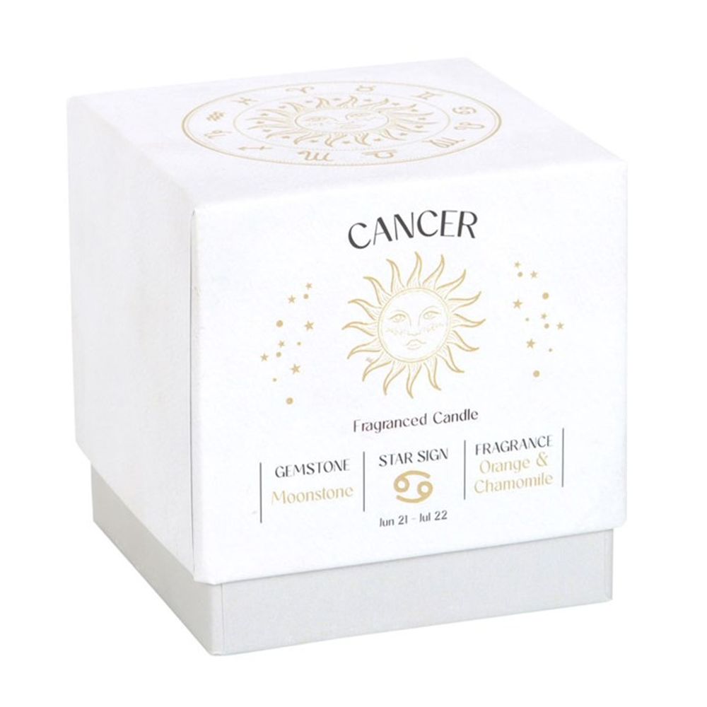 Cancer Orange & Chamomile Gemstone Zodiac Candle N/A